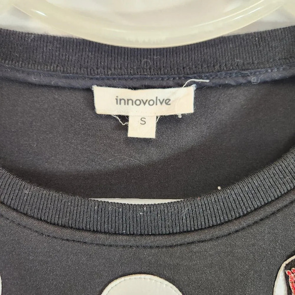 Innvolve Black Sweatshirt w/ Sparkly Lightning Bolts Clouds Size Small - Picture 6 of 11